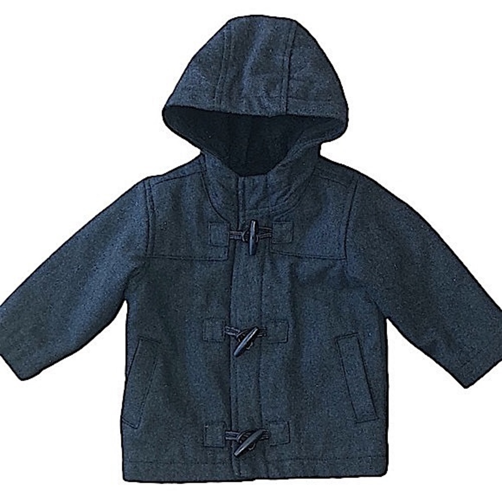 Old Navy Dark Gray Toggle Buttoned Wool Coat